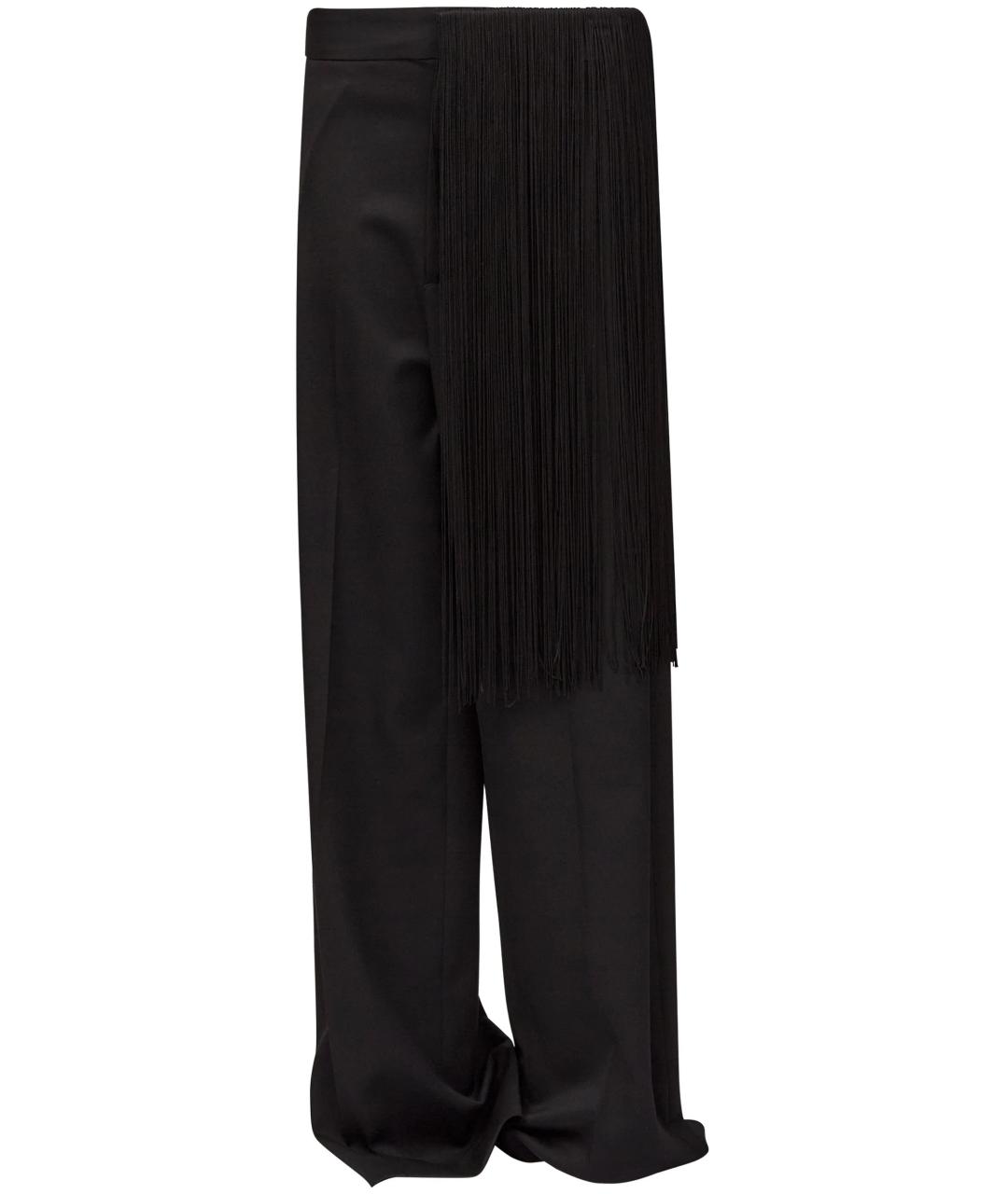 MM6 MAISON MARGIELA Черные полиэстеровые прямые брюки, фото 1