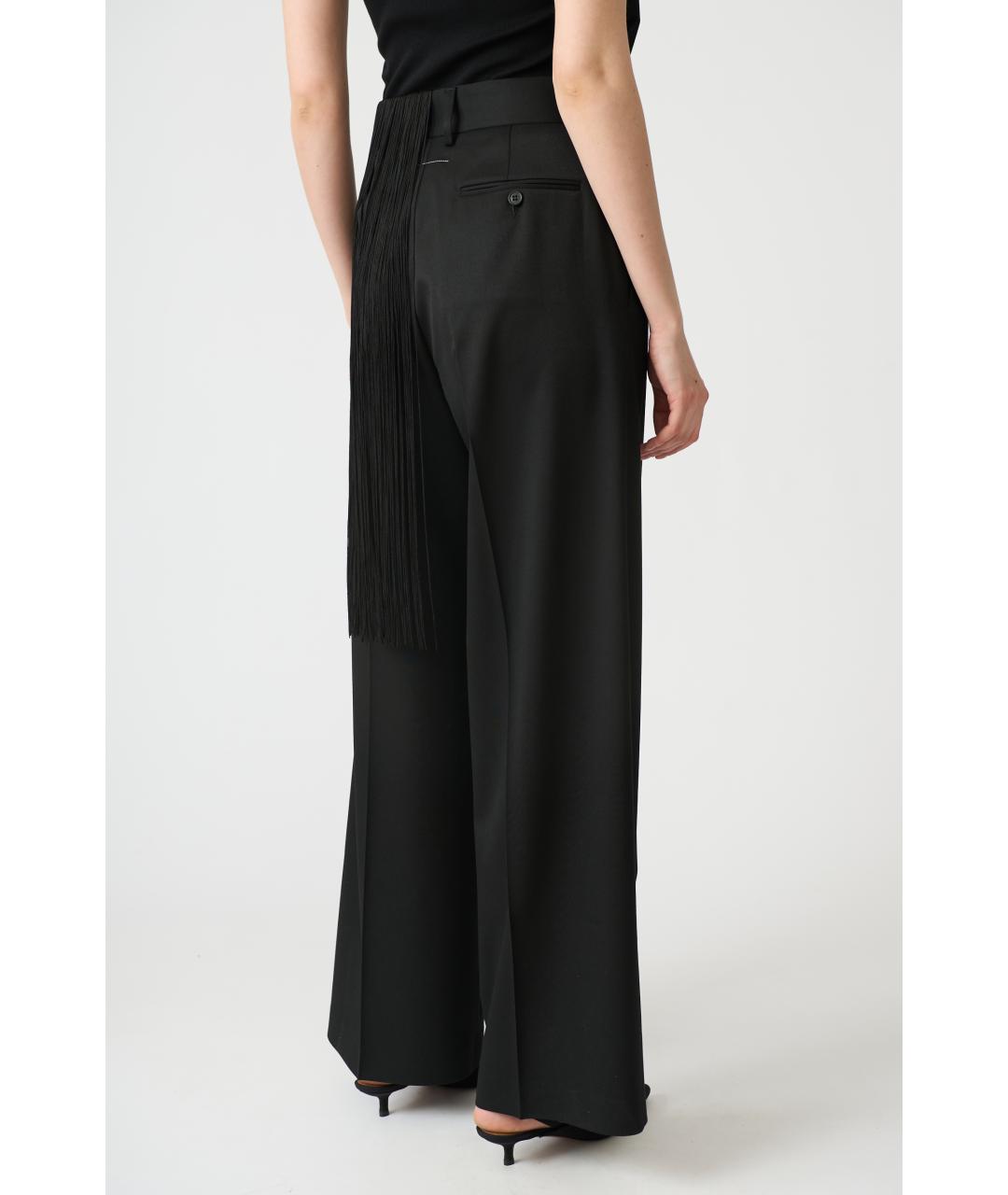 MM6 MAISON MARGIELA Черные полиэстеровые прямые брюки, фото 5