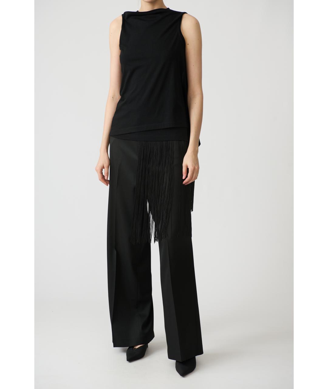 MM6 MAISON MARGIELA Черные полиэстеровые прямые брюки, фото 6