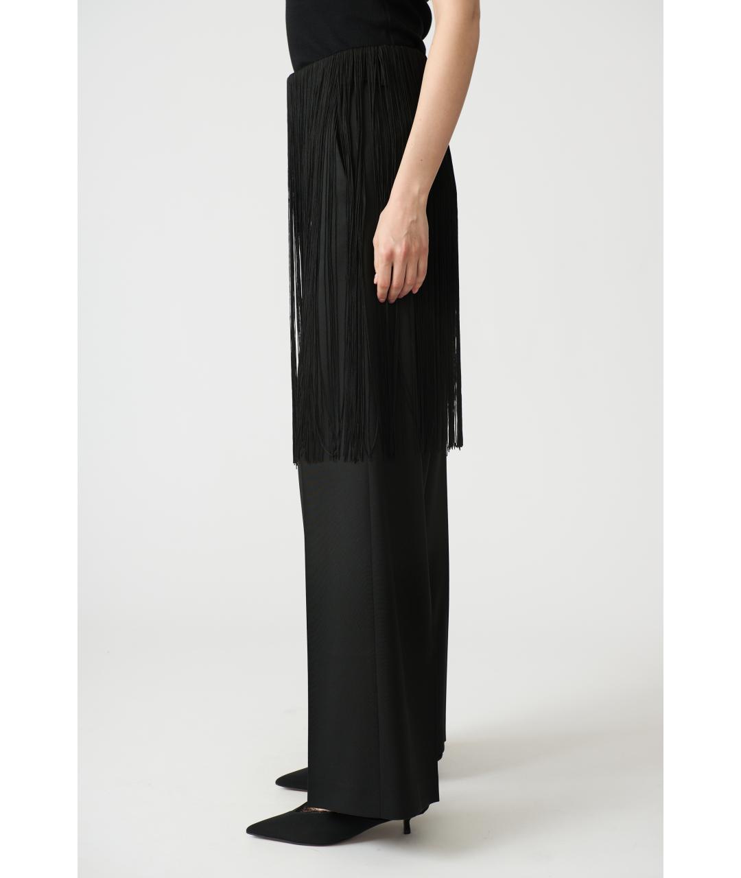MM6 MAISON MARGIELA Черные полиэстеровые прямые брюки, фото 4