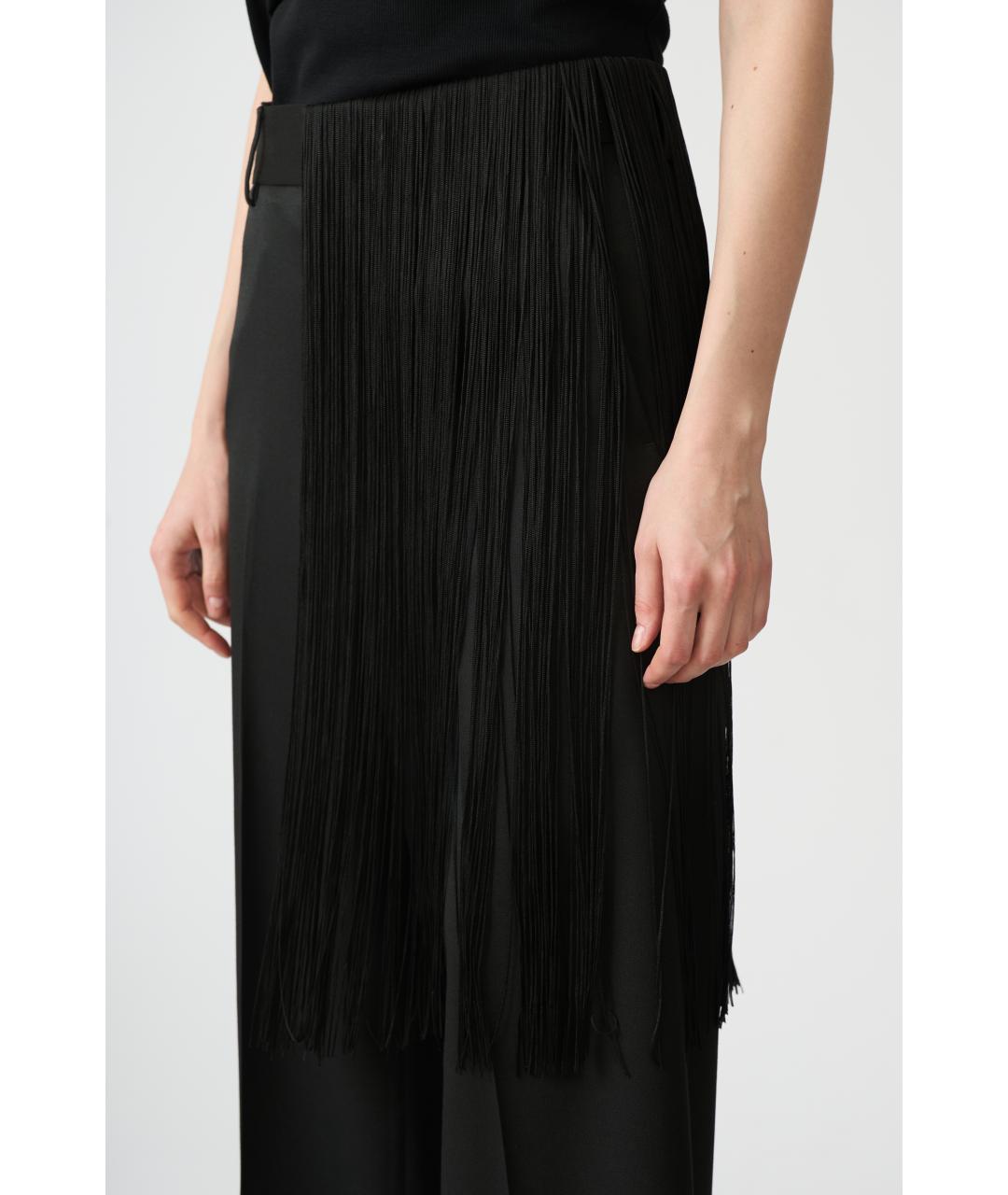 MM6 MAISON MARGIELA Черные полиэстеровые прямые брюки, фото 3