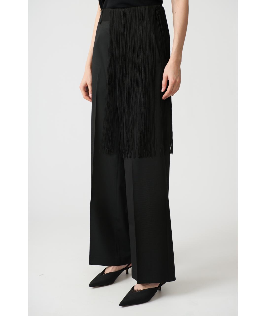 MM6 MAISON MARGIELA Черные полиэстеровые прямые брюки, фото 2