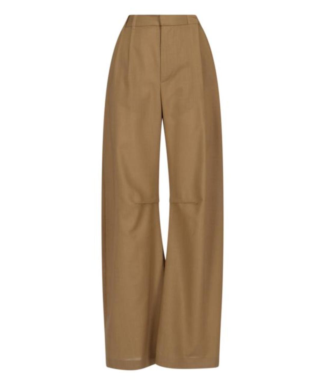 MM6 MAISON MARGIELA Коричневые шерстяные прямые брюки, фото 1