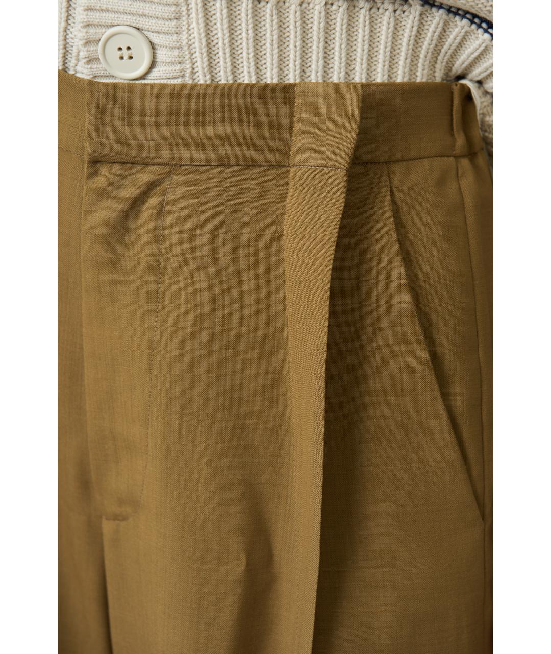 MM6 MAISON MARGIELA Коричневые шерстяные прямые брюки, фото 3