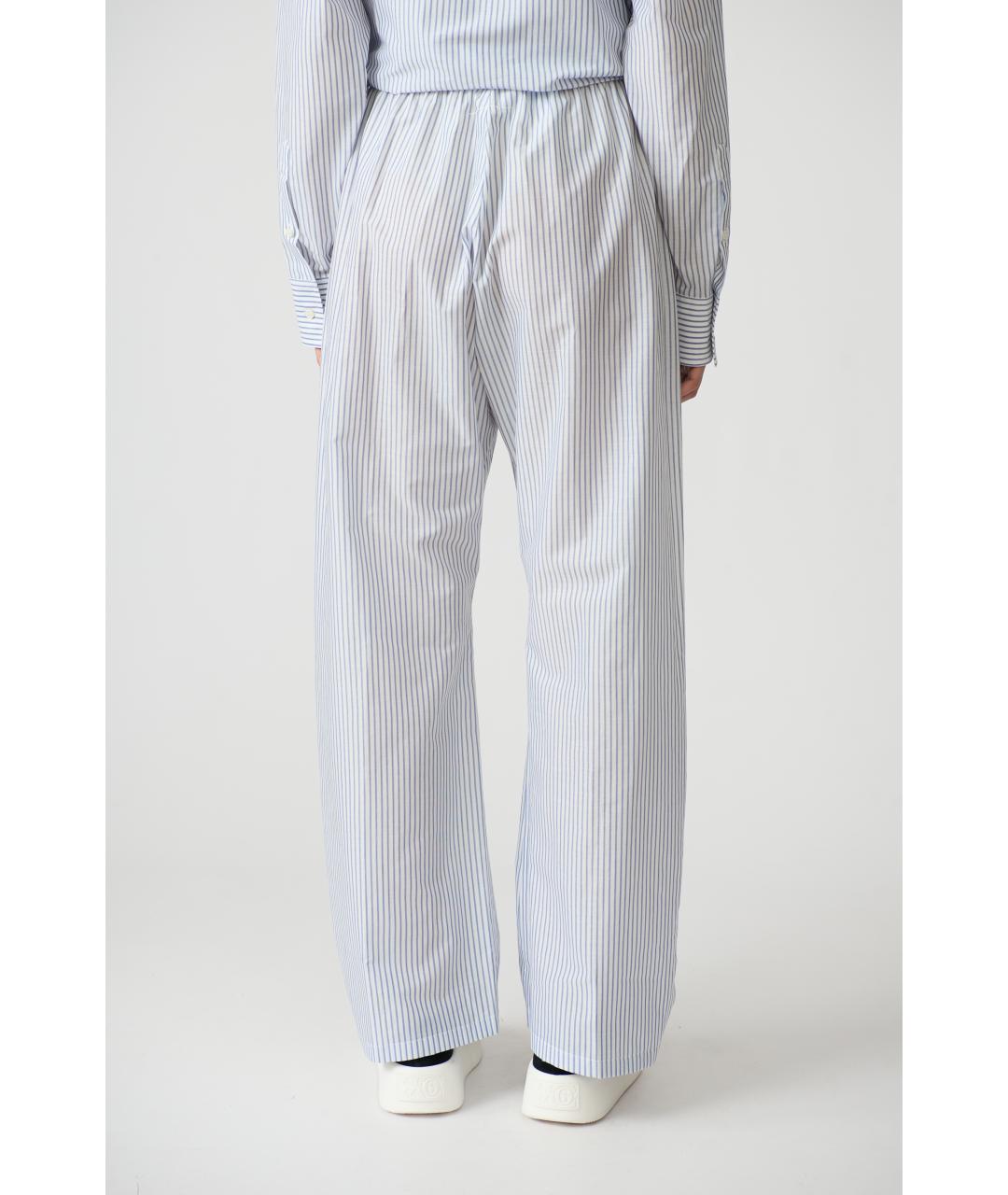MM6 MAISON MARGIELA Белые хлопковые прямые брюки, фото 5