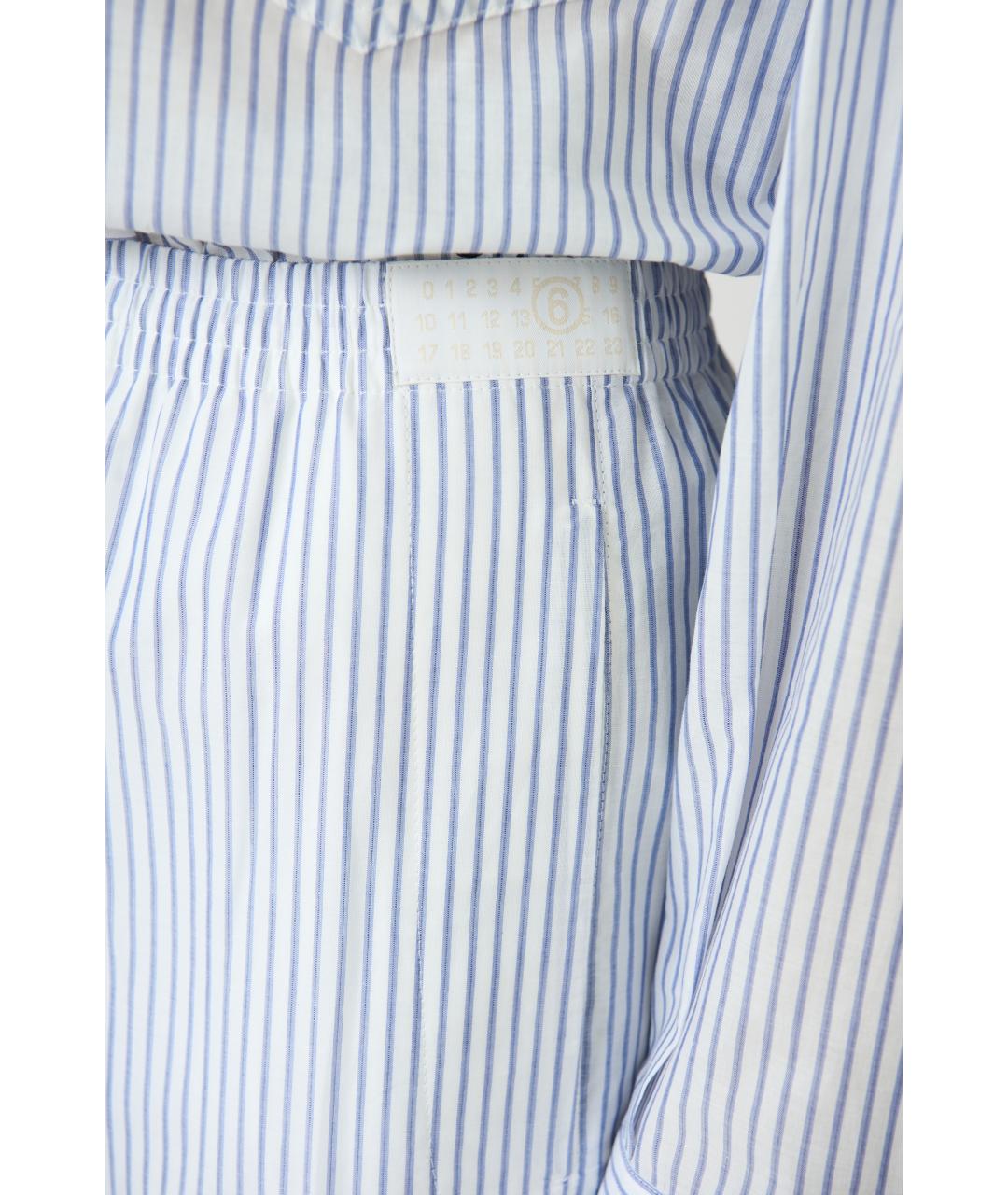 MM6 MAISON MARGIELA Белые хлопковые прямые брюки, фото 3