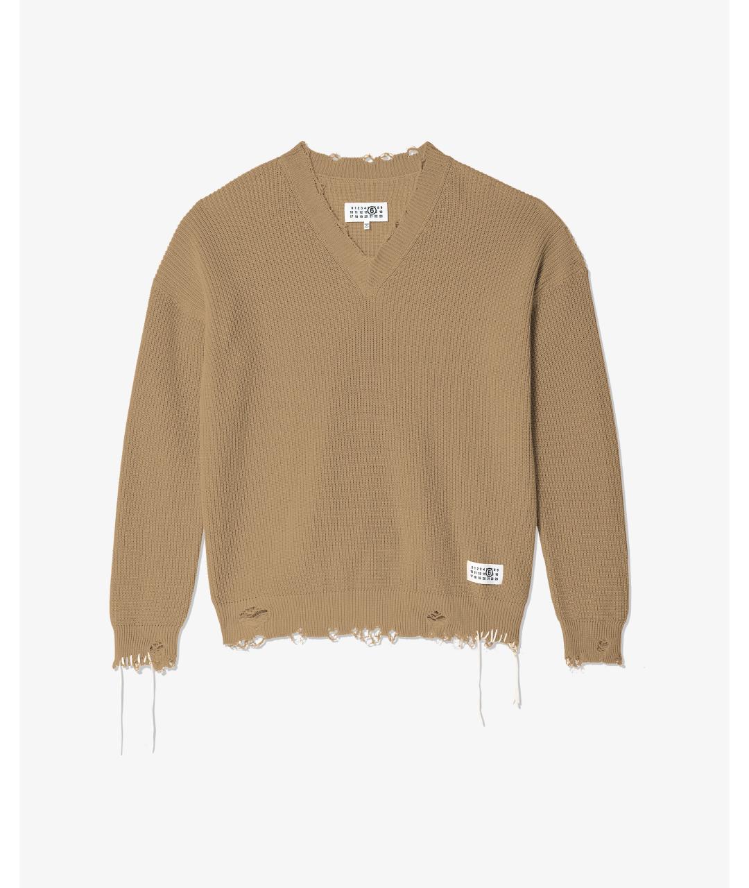 MM6 MAISON MARGIELA Бежевый хлопковый джемпер / свитер, фото 6