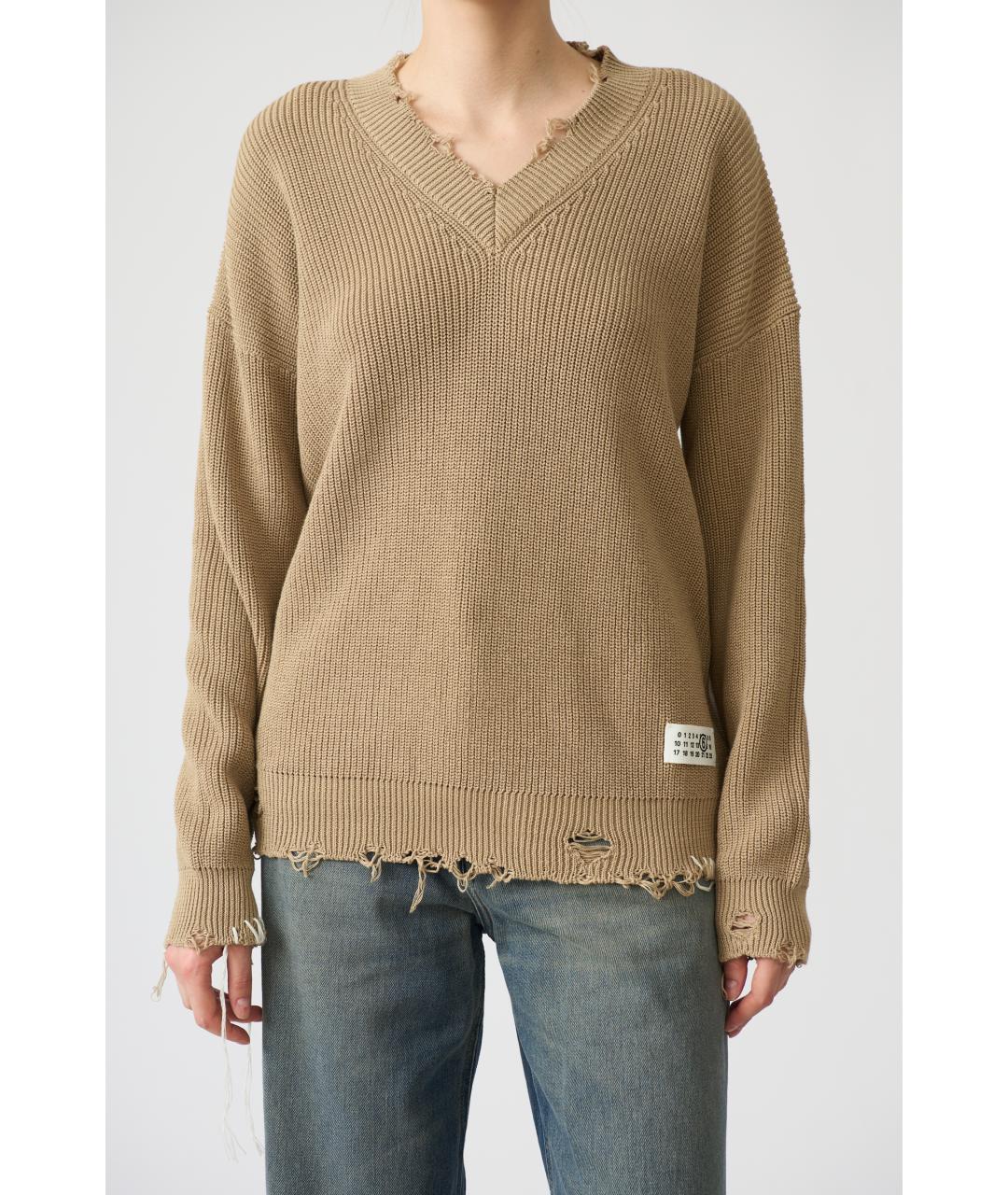 MM6 MAISON MARGIELA Бежевый хлопковый джемпер / свитер, фото 2