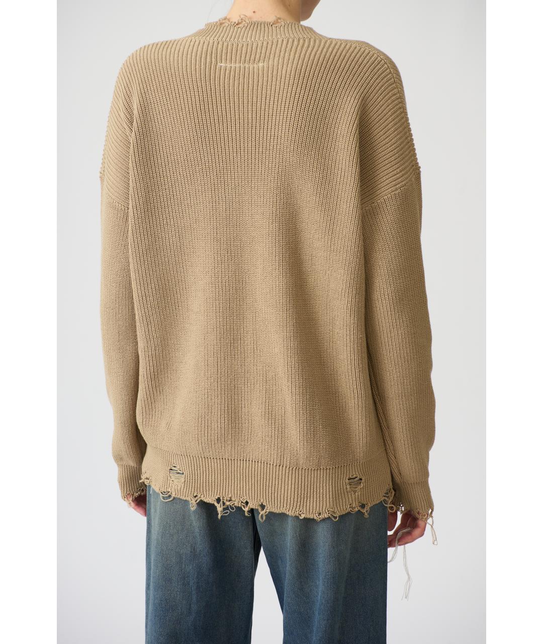 MM6 MAISON MARGIELA Бежевый хлопковый джемпер / свитер, фото 4