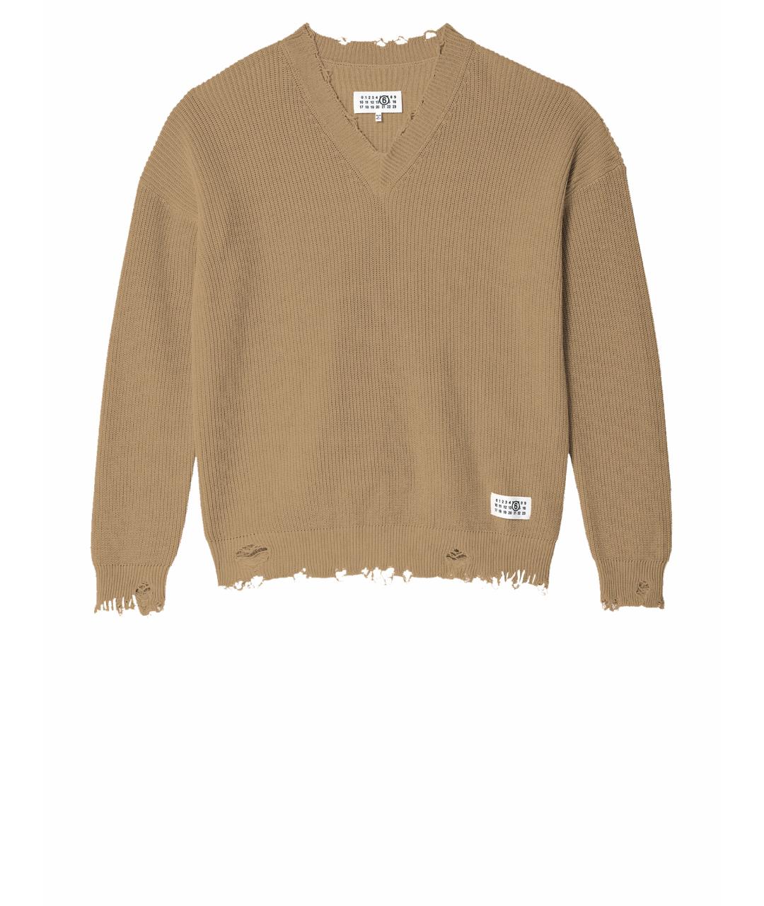 MM6 MAISON MARGIELA Бежевый хлопковый джемпер / свитер, фото 1