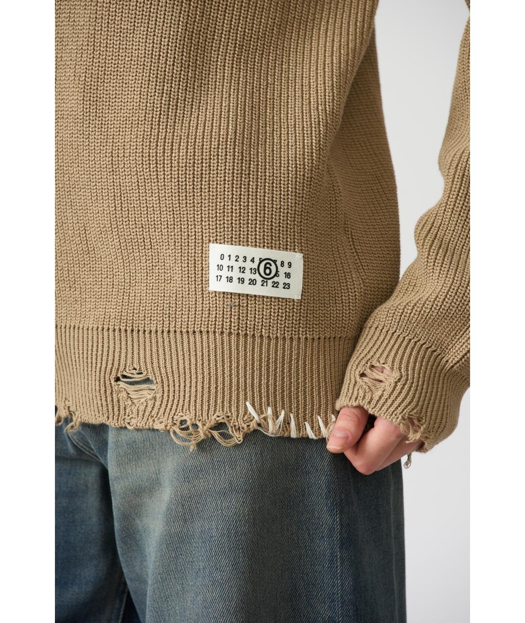 MM6 MAISON MARGIELA Бежевый хлопковый джемпер / свитер, фото 3