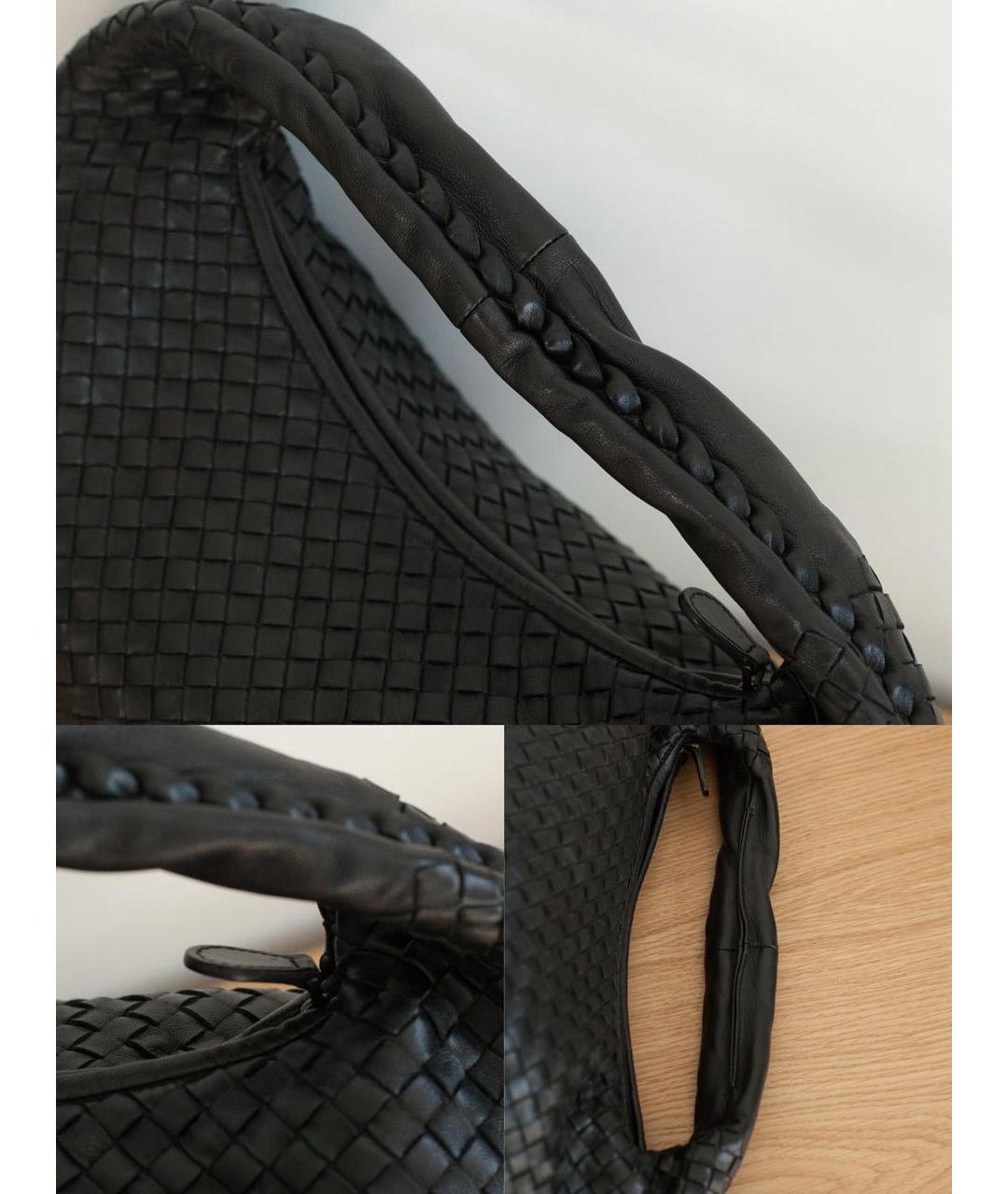 BOTTEGA VENETA Черная кожаная сумка с короткими ручками, фото 4