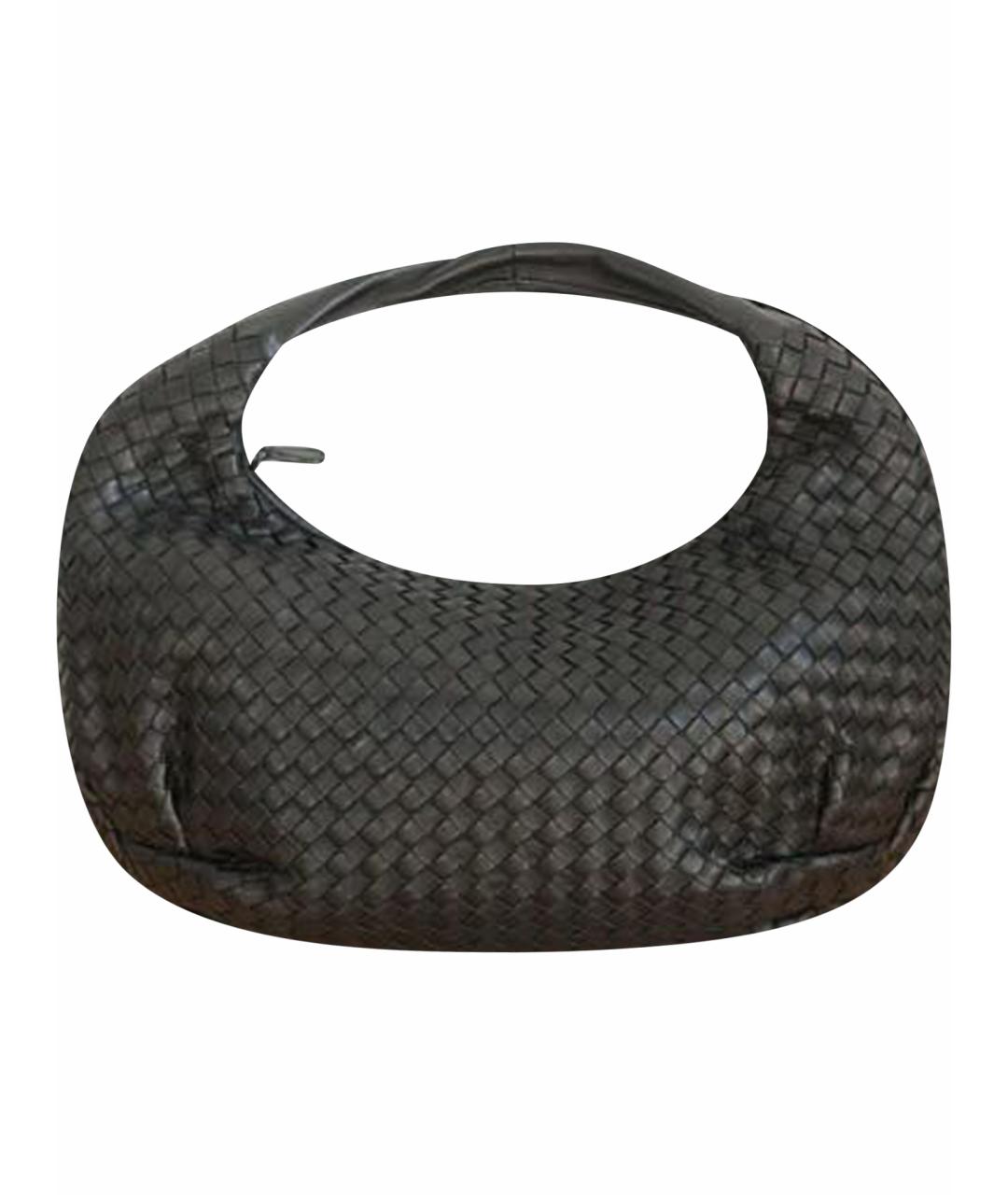 BOTTEGA VENETA Черная кожаная сумка с короткими ручками, фото 1
