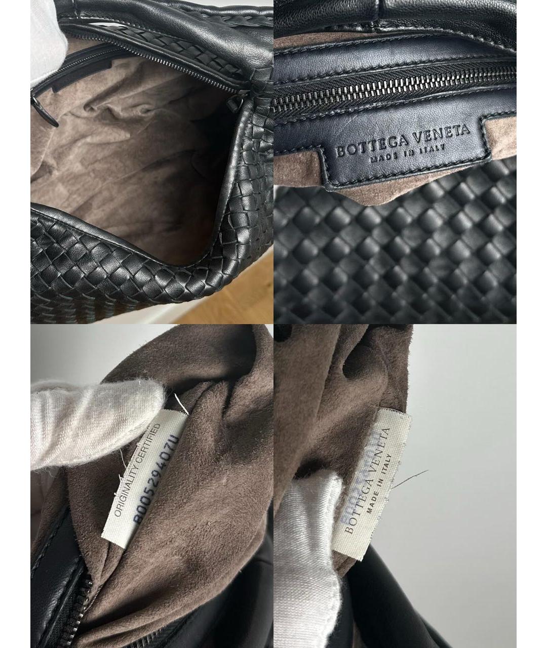 BOTTEGA VENETA Черная кожаная сумка с короткими ручками, фото 7