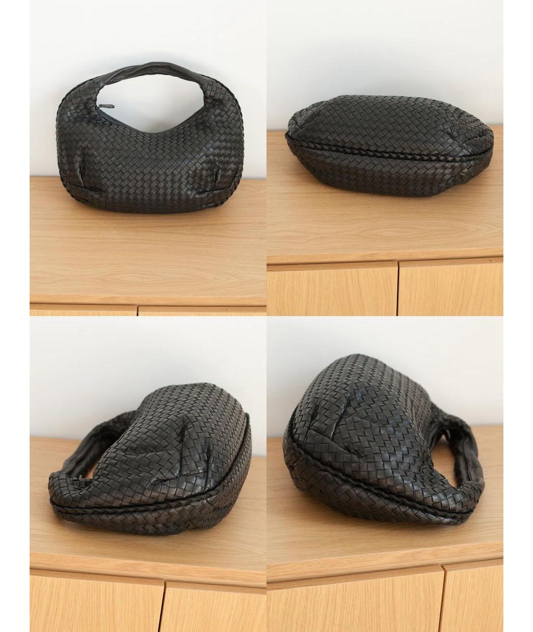 BOTTEGA VENETA Черная кожаная сумка с короткими ручками, фото 8