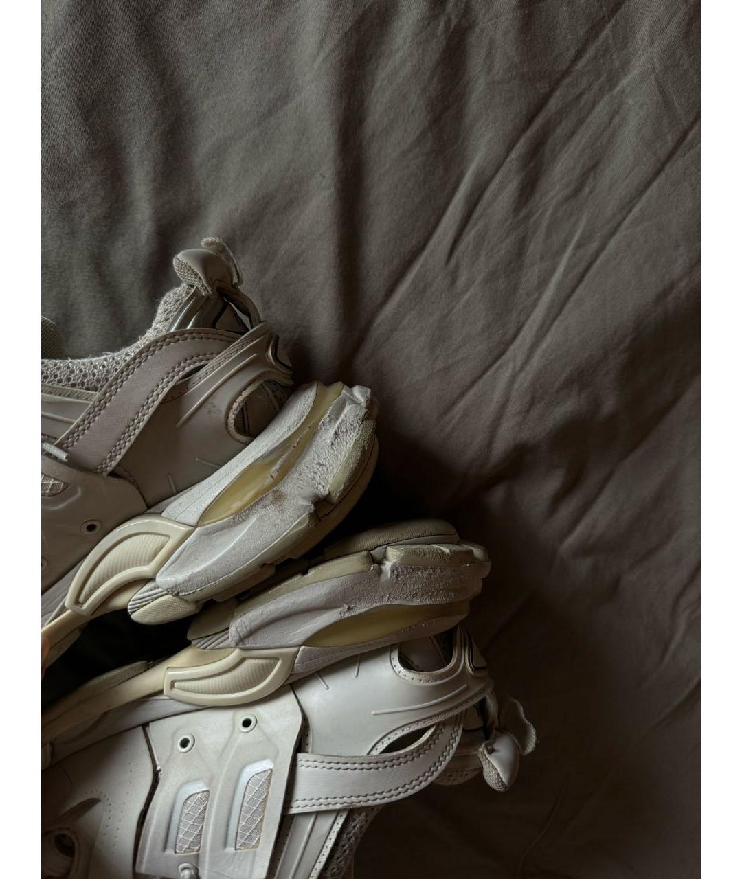 BALENCIAGA Бежевые кожаные кроссовки, фото 4