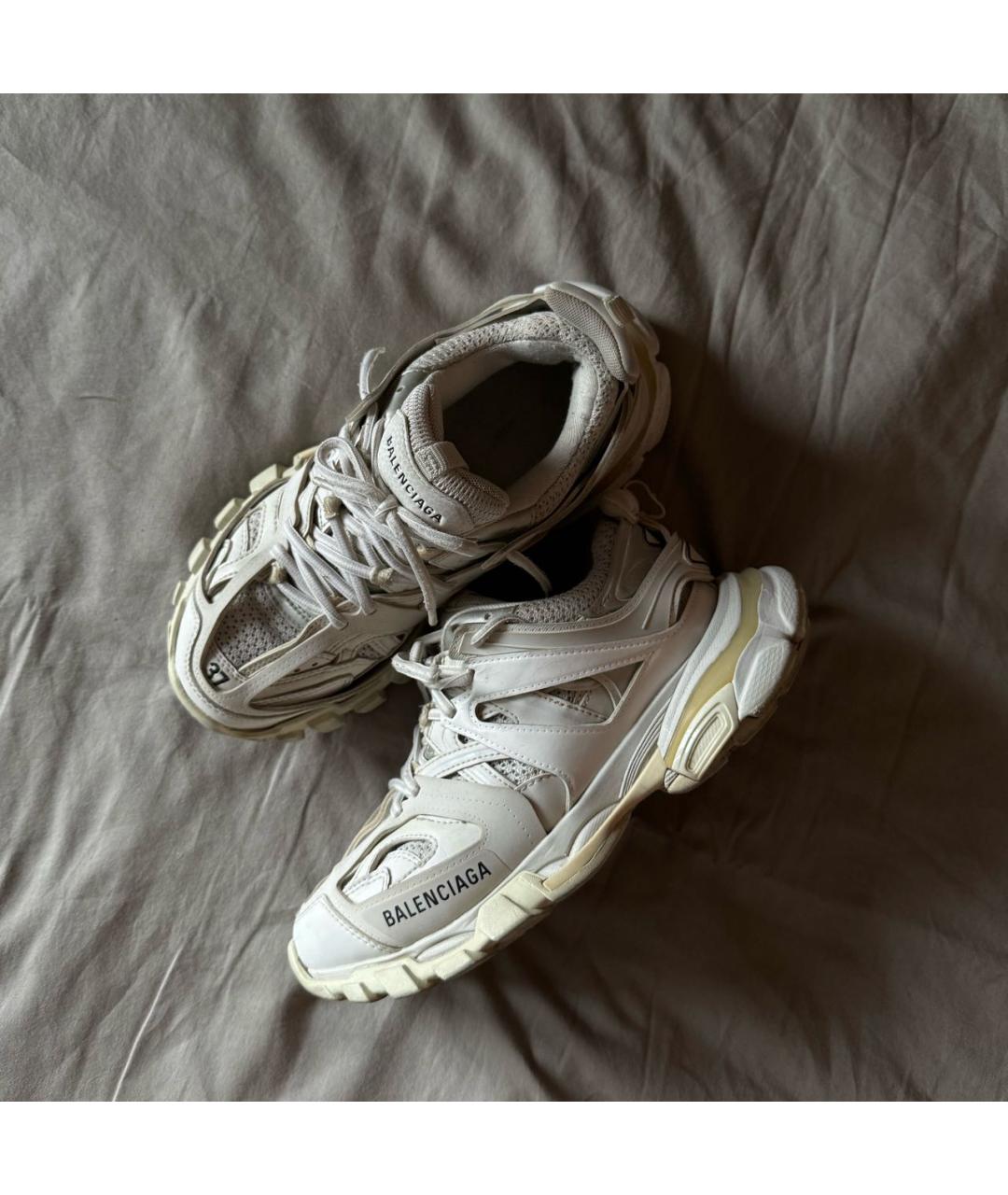 BALENCIAGA Бежевые кожаные кроссовки, фото 2