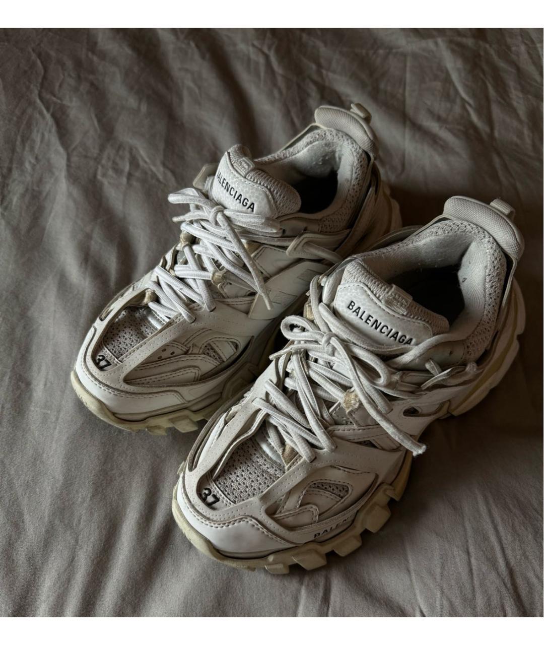 BALENCIAGA Бежевые кожаные кроссовки, фото 3