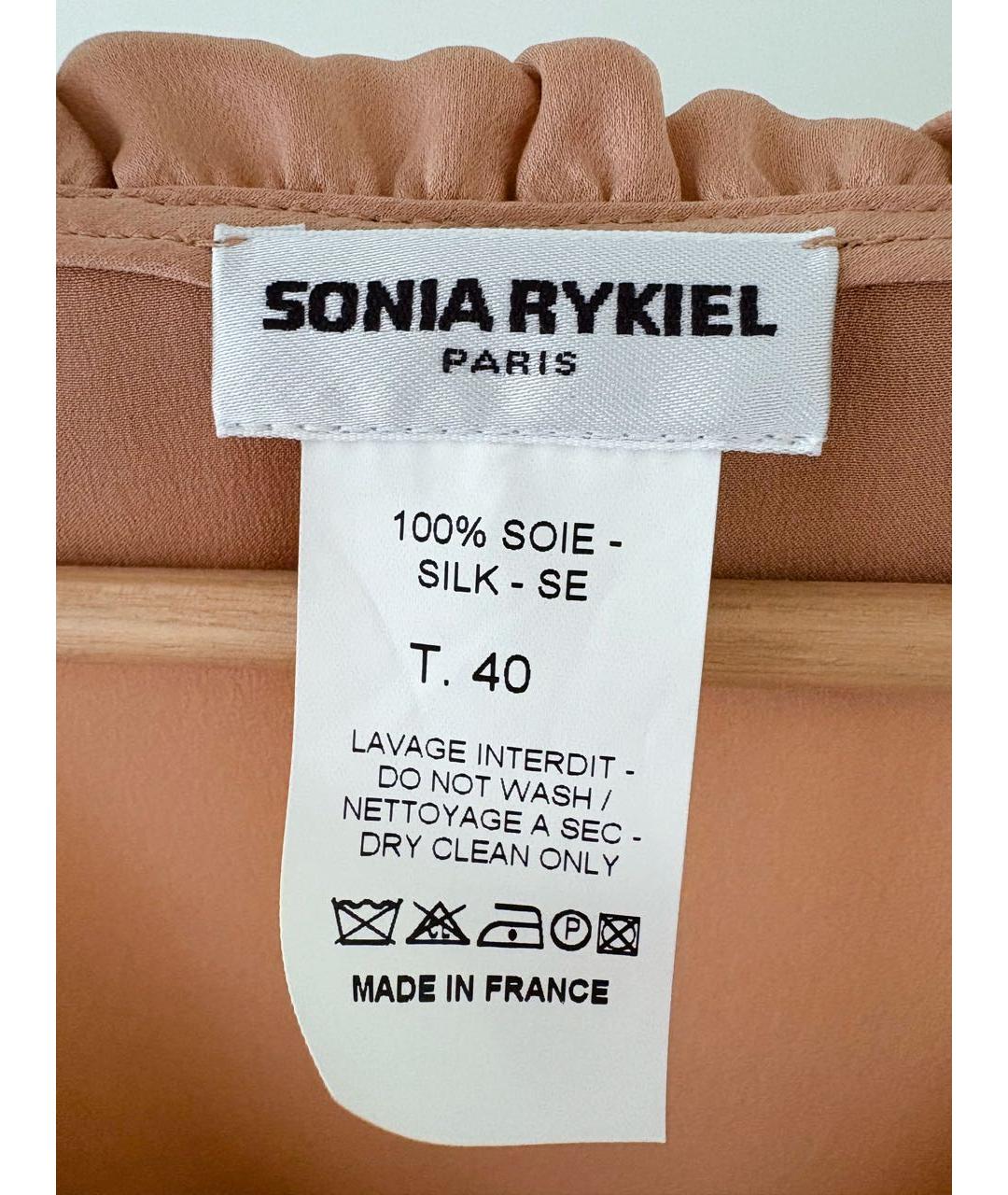 SONIA RYKIEL Розовая шелковая блузы, фото 5