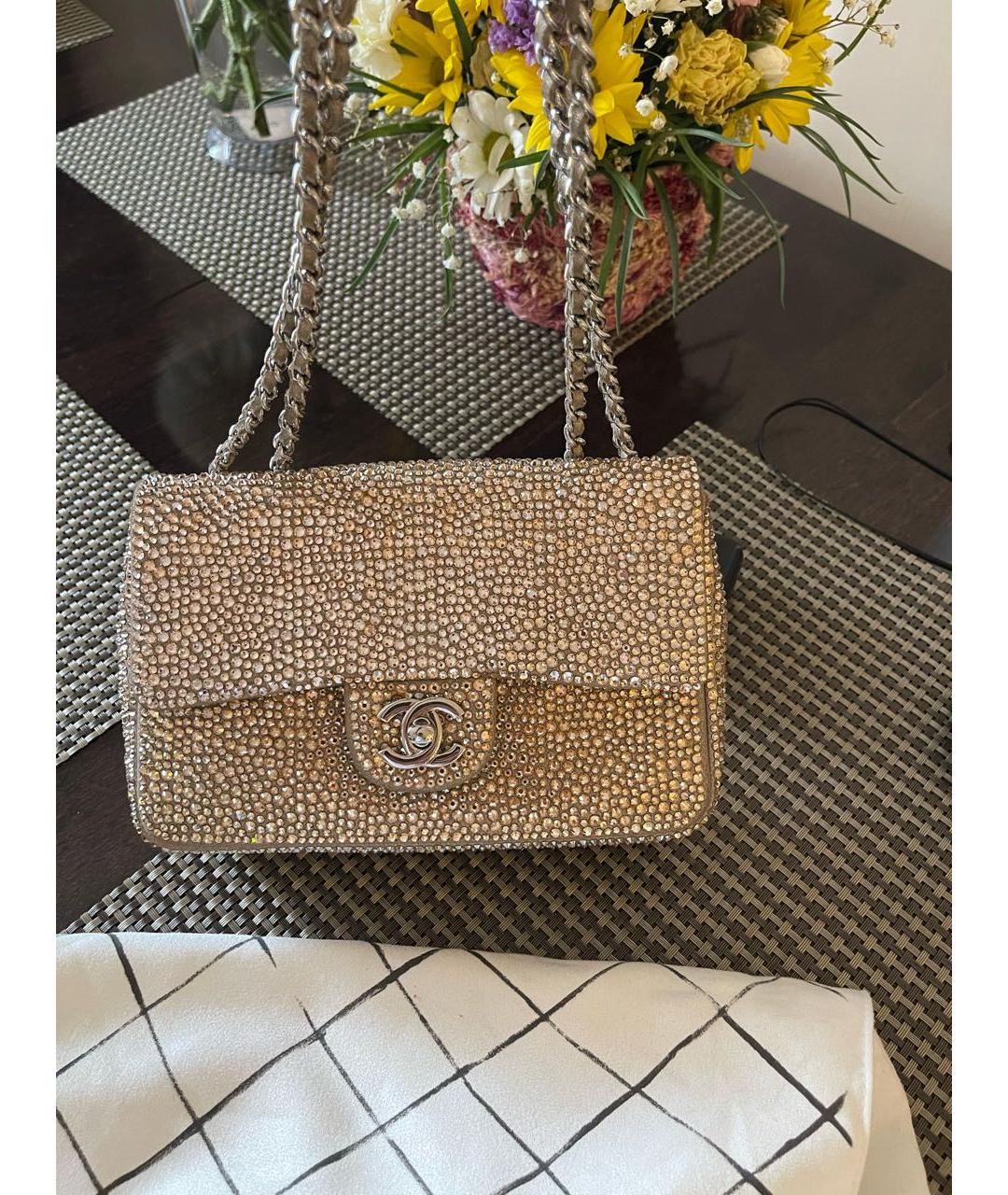 CHANEL Бежевая кожаная сумка через плечо, фото 8