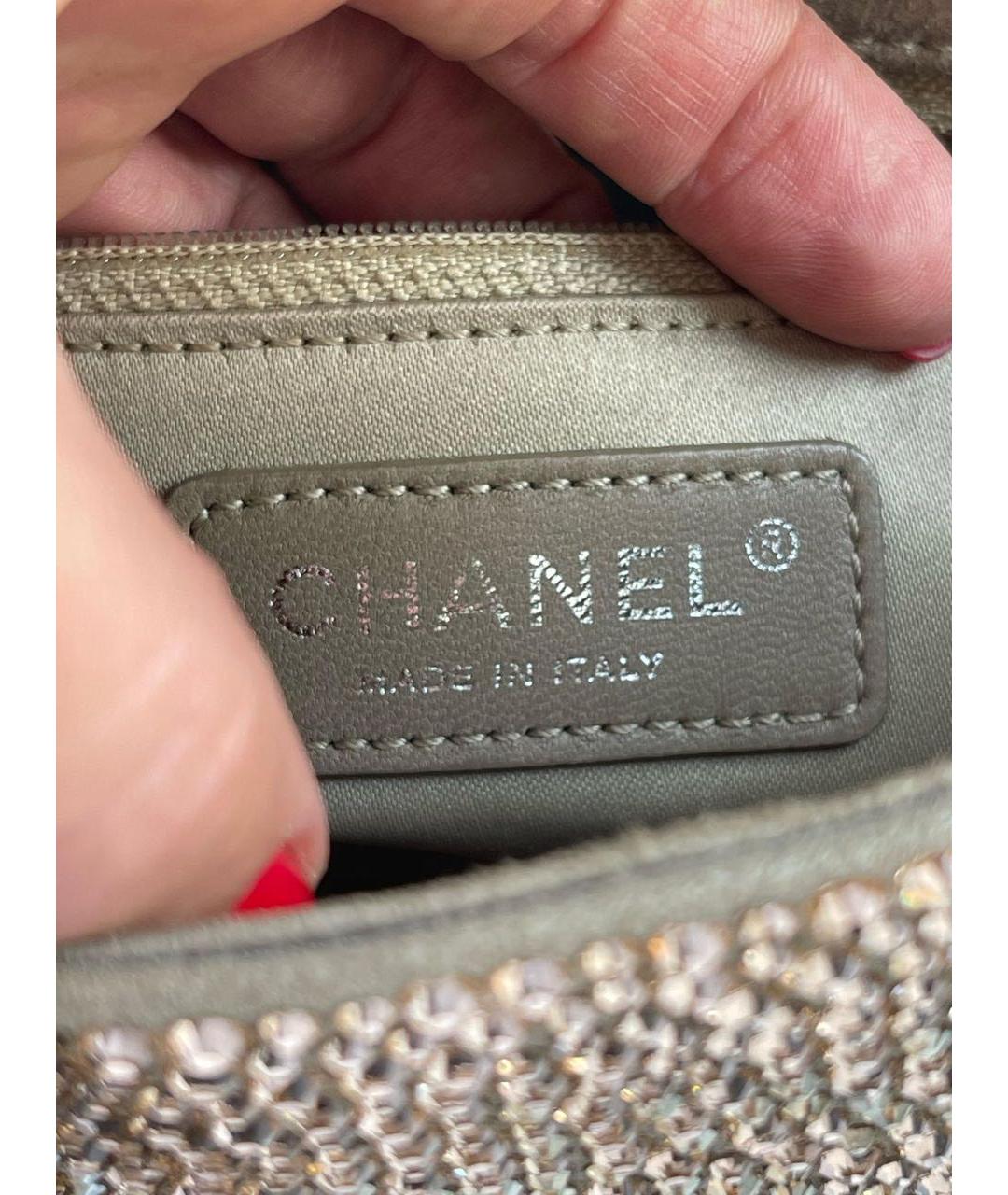 CHANEL Бежевая кожаная сумка через плечо, фото 5