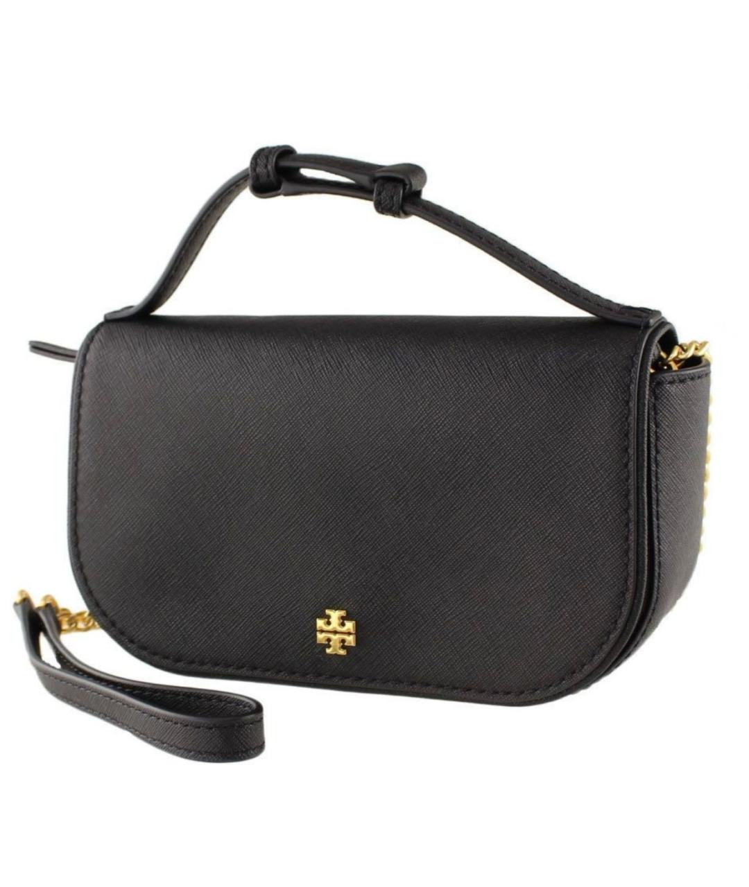 TORY BURCH Черная кожаная сумка через плечо, фото 3