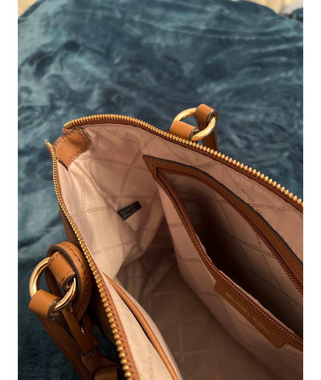 MICHAEL KORS Коричневая кожаная сумка тоут, фото 5