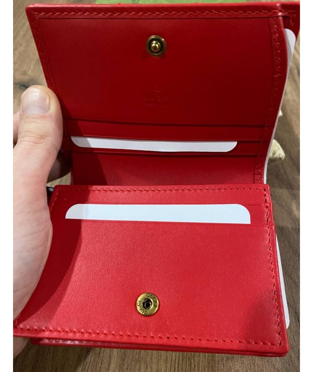 GUCCI Красный кожаный кошелек, фото 4