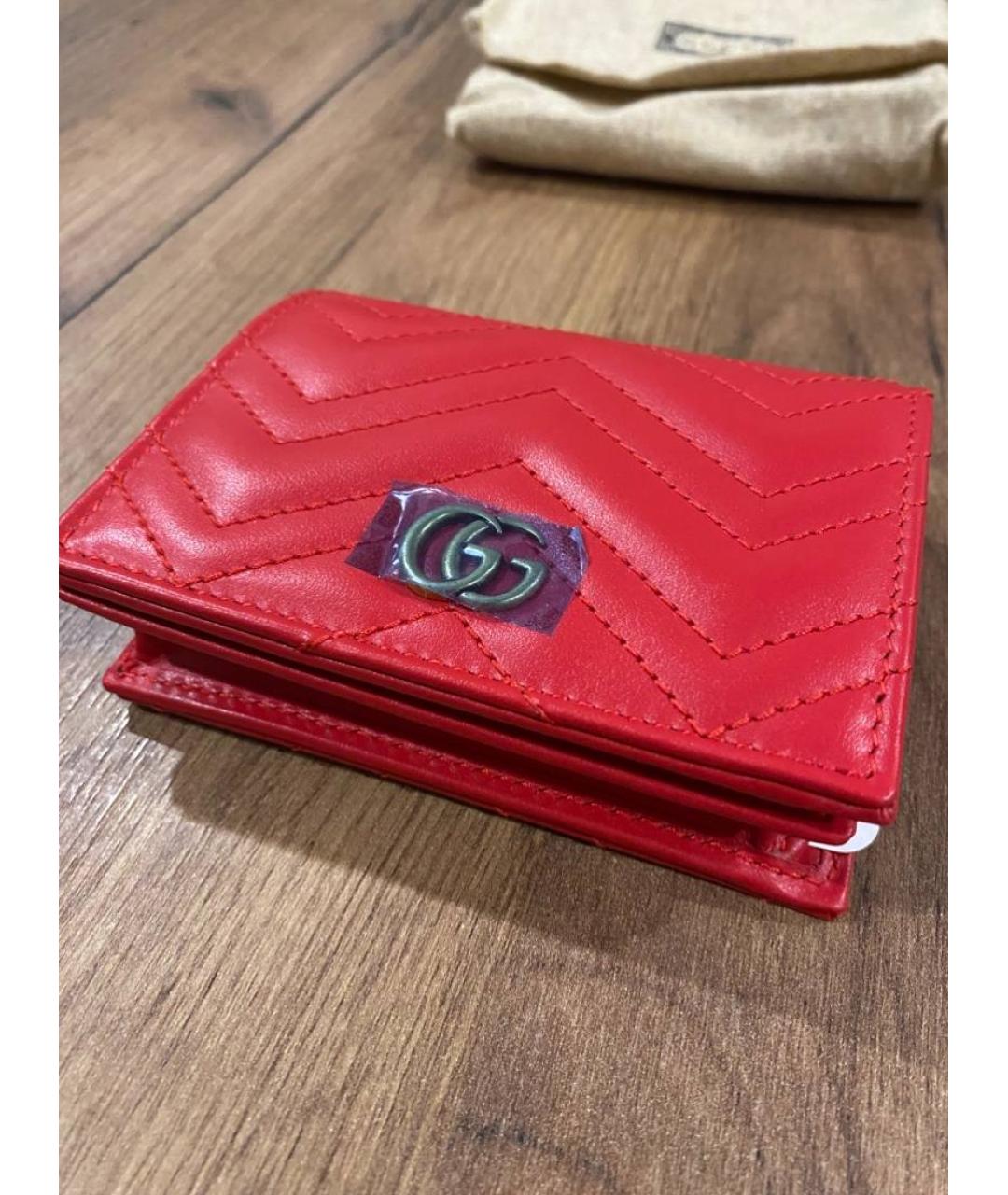 GUCCI Красный кожаный кошелек, фото 2