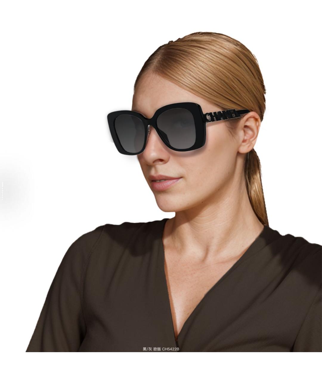 CHANEL Черные солнцезащитные очки, фото 4