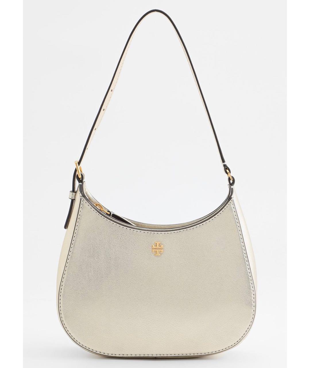 TORY BURCH Бежевая кожаная сумка с короткими ручками, фото 5