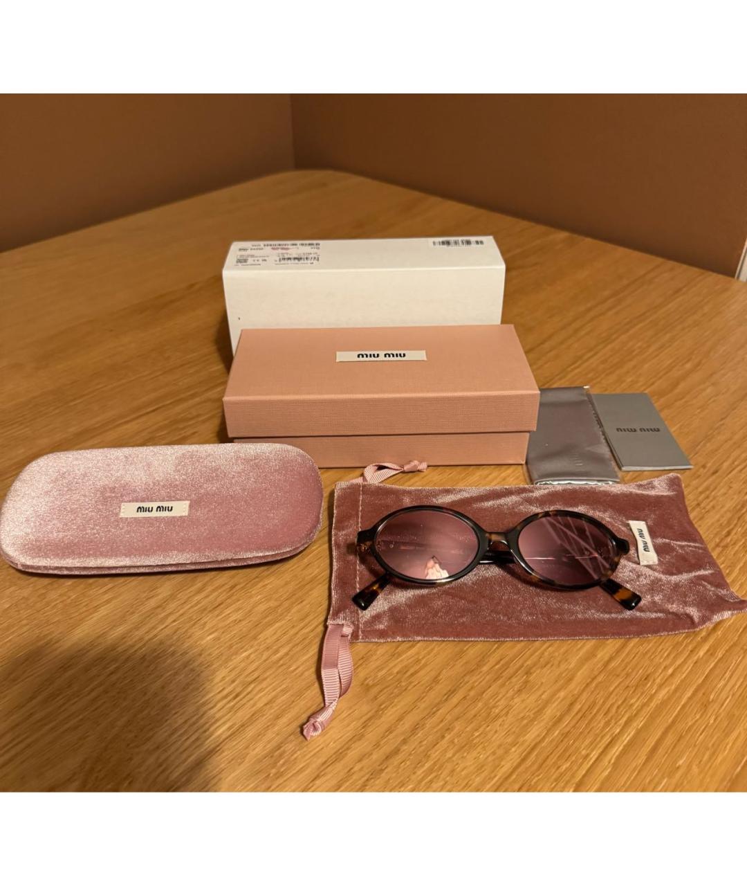 MIU MIU Розовые солнцезащитные очки, фото 3