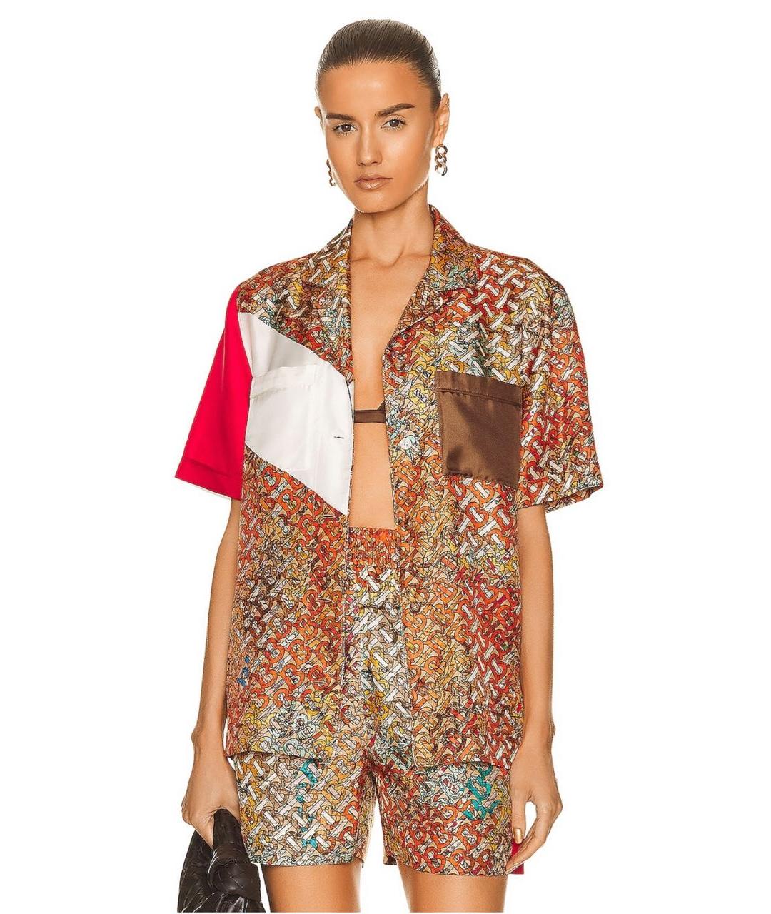 BURBERRY Мульти шелковый костюм с брюками, фото 8
