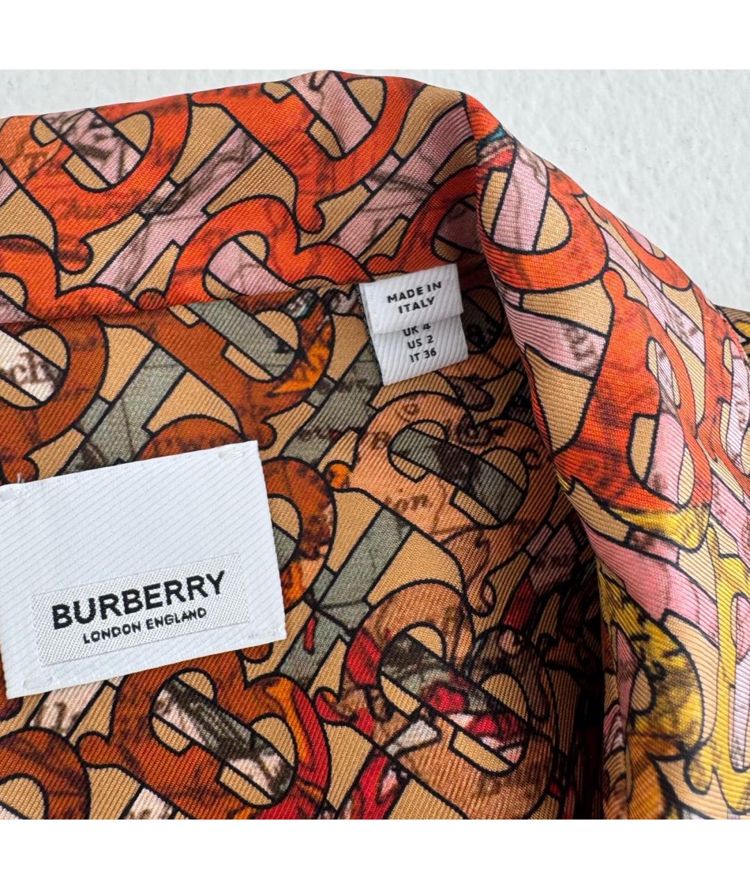 BURBERRY Мульти шелковый костюм с брюками, фото 4