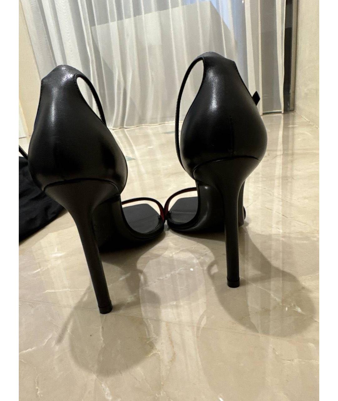 SAINT LAURENT Черные босоножки из лакированной кожи, фото 4