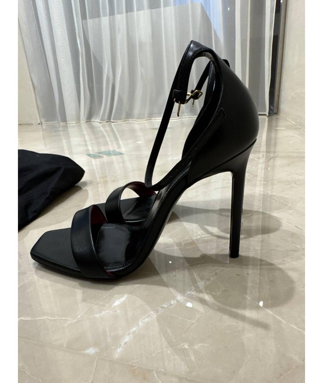 SAINT LAURENT Черные босоножки из лакированной кожи, фото 9
