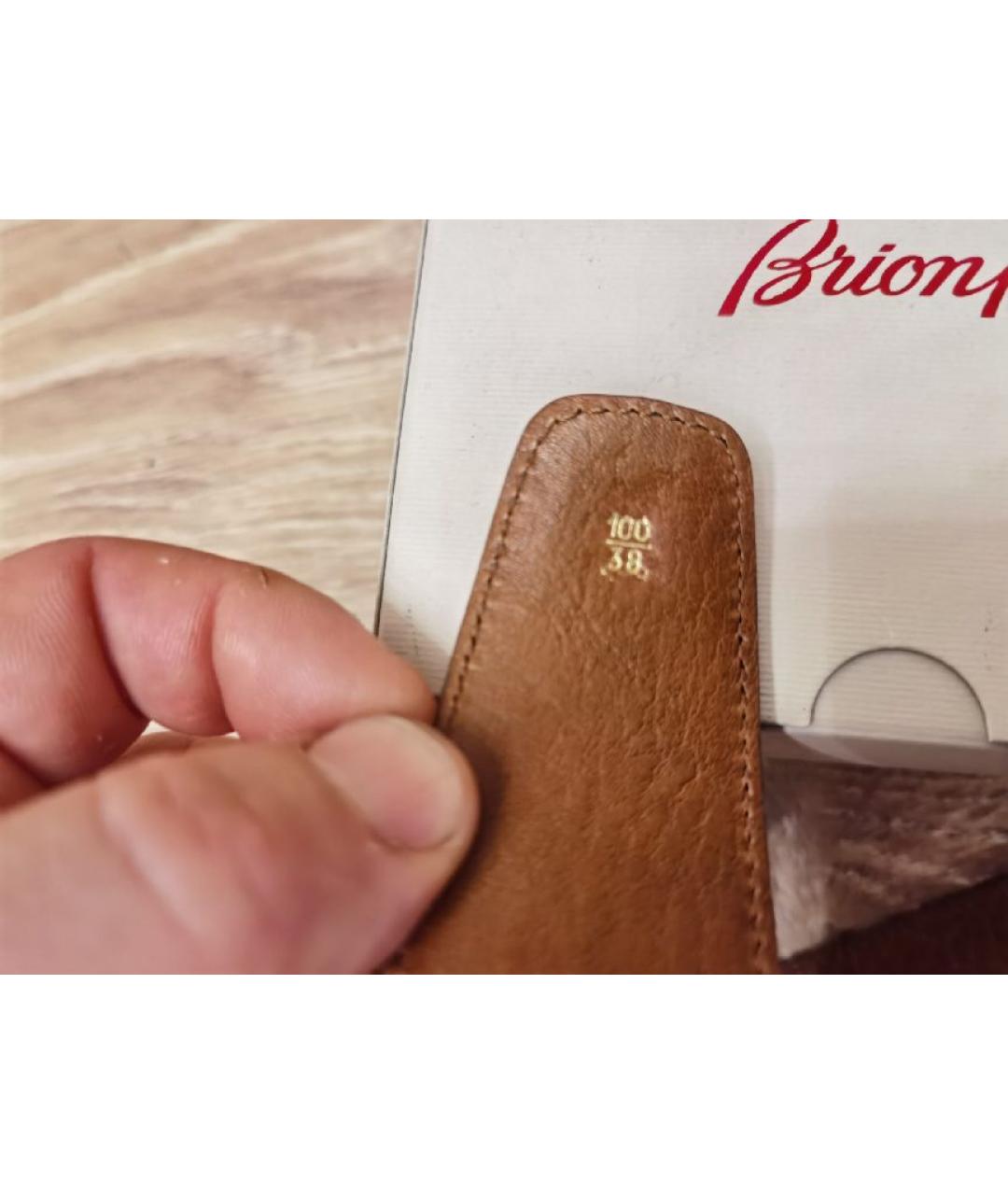 BRIONI Коричневый кожаный ремень, фото 6