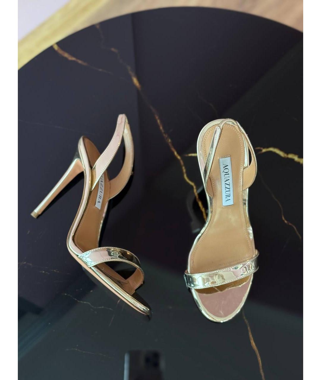 AQUAZZURA Золотые босоножки, фото 7