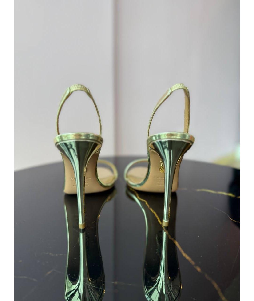 AQUAZZURA Золотые босоножки, фото 3