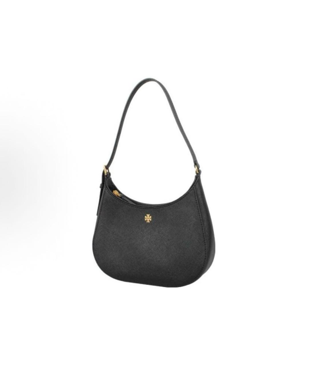 TORY BURCH Черная кожаная сумка с короткими ручками, фото 2