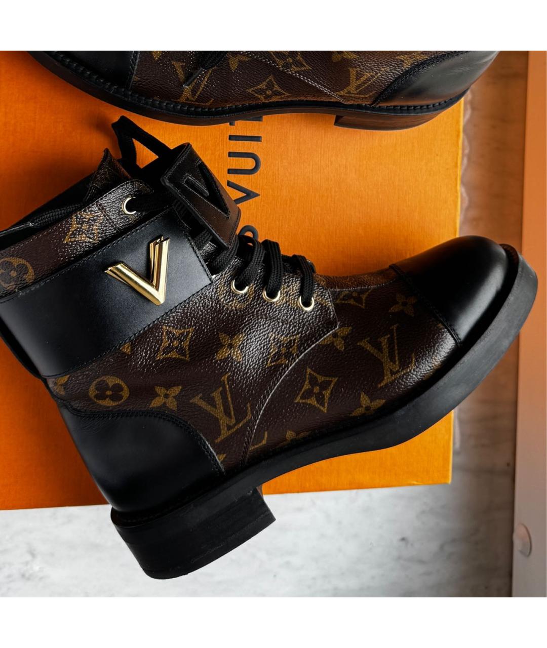 LOUIS VUITTON Черные кожаные ботинки, фото 7
