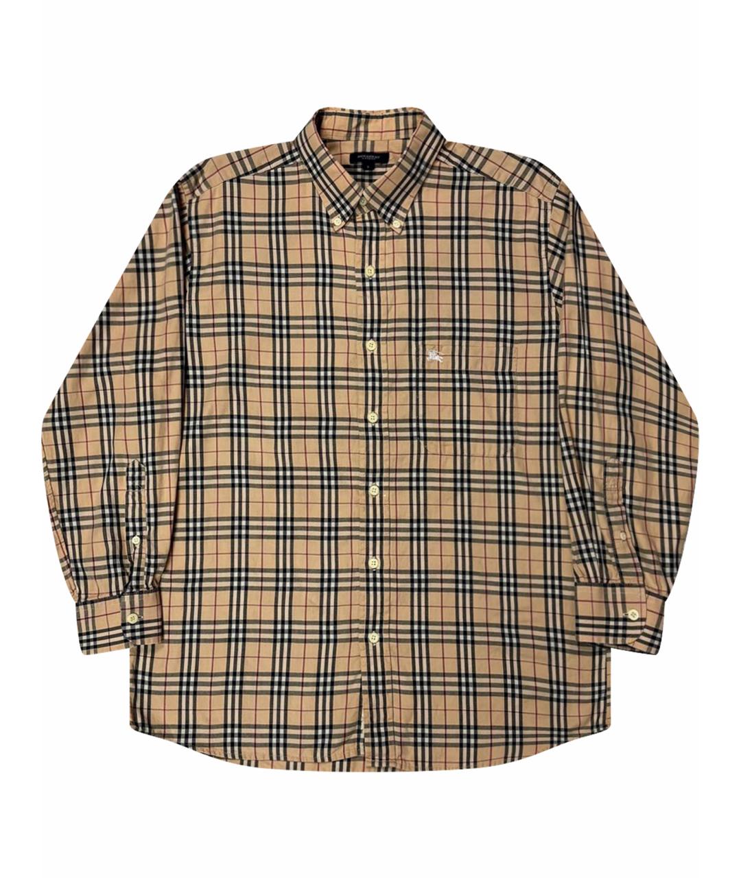 BURBERRY Бежевая хлопковая классическая рубашка, фото 1