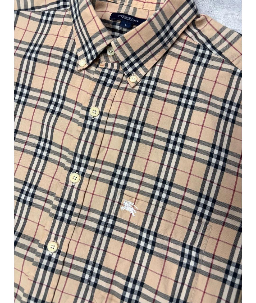 BURBERRY Бежевая хлопковая классическая рубашка, фото 3