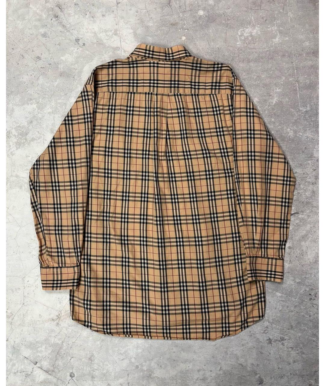 BURBERRY Бежевая хлопковая классическая рубашка, фото 2