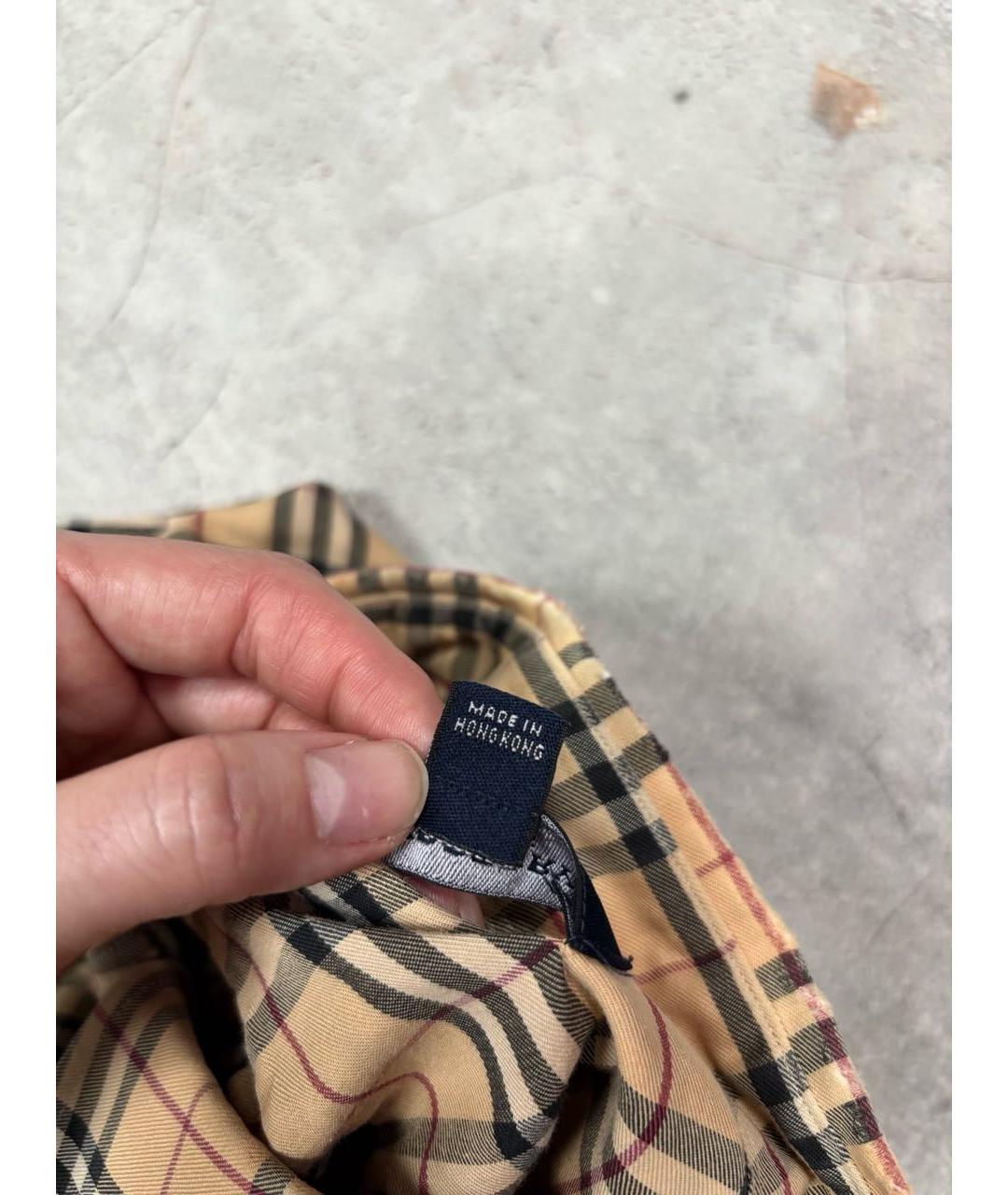 BURBERRY Бежевая хлопковая классическая рубашка, фото 4