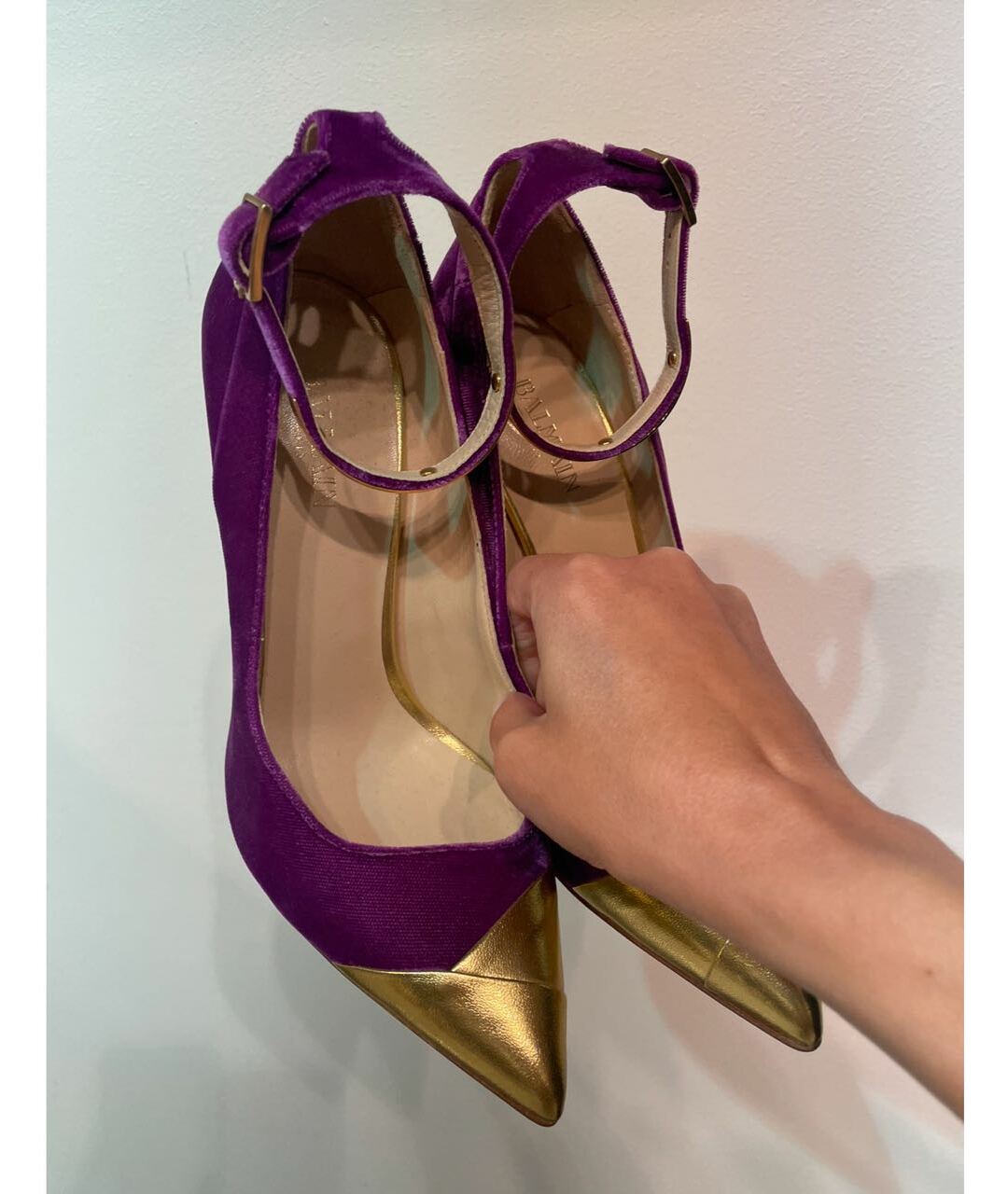 BALMAIN Фиолетовые кожаные туфли, фото 2