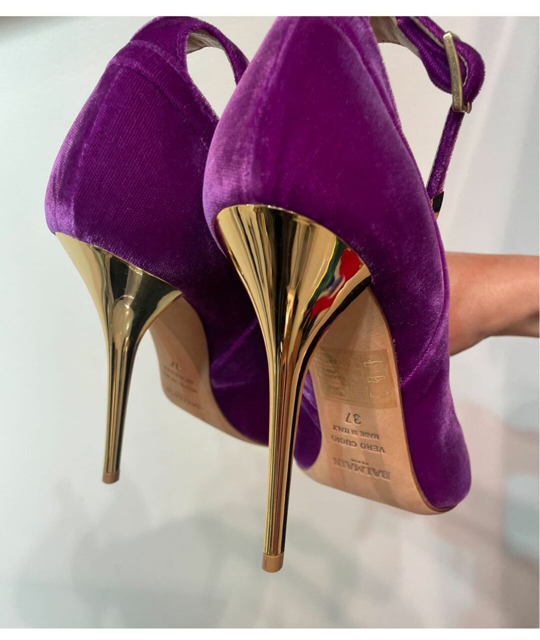 BALMAIN Фиолетовые кожаные туфли, фото 4