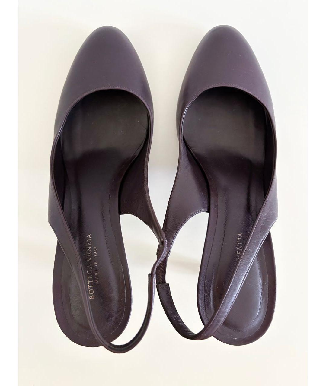 BOTTEGA VENETA Бордовые кожаные туфли, фото 3