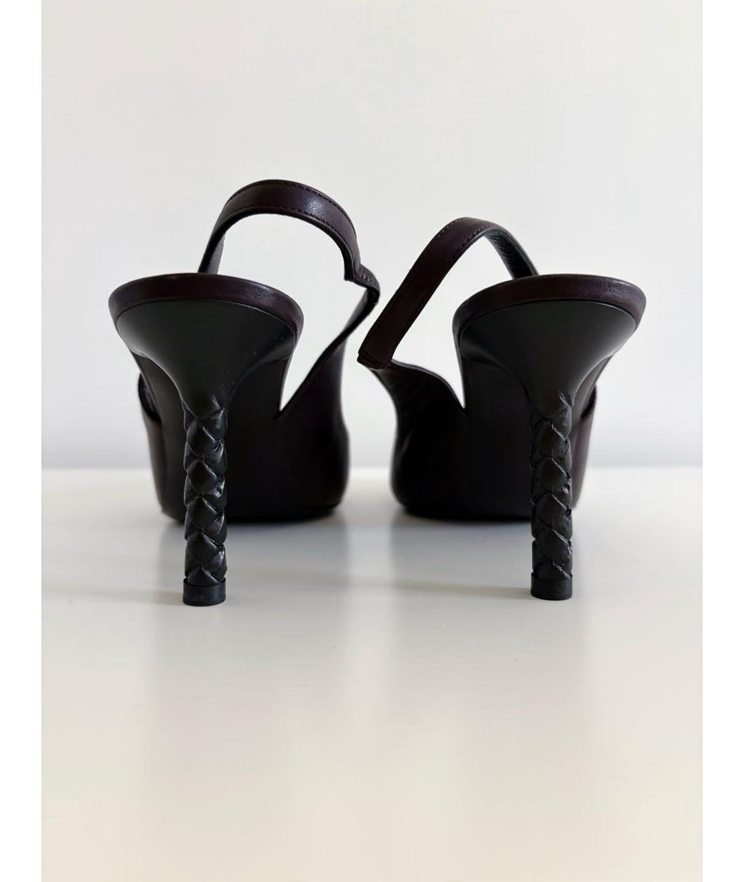 BOTTEGA VENETA Бордовые кожаные туфли, фото 4
