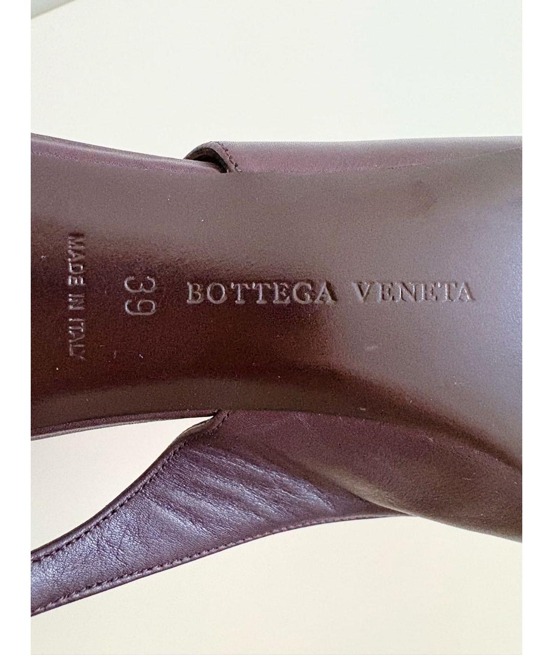 BOTTEGA VENETA Бордовые кожаные туфли, фото 5